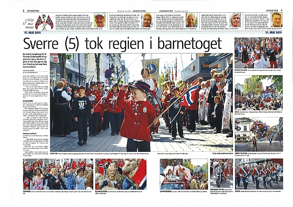Kopi av Agderposten med bilder tatt av Anne Karin Andersen
